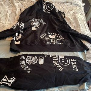 PINK jogger & zippy set size M (top) / S (bottom)